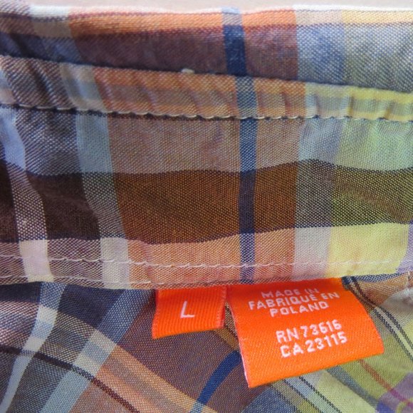 Vintage BOSS orange label short sleeve snap button up Large Size - Picture 8 of 8